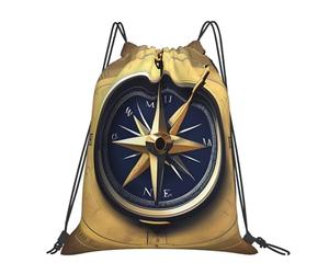 Law Of The Compass Navigation Unisex Pe Bag Foldable String Backpack Lightweight Drawstring Backpack For Travel Yoga Holidays