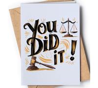 Law School Graduation Card - Congrats for Passing the Bar Exam for him, her - Law School Graduate for Men, Women - New Future Lawyer Congratulations - You Did it Grad Card - NUM 191