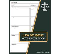 Law Student Notes Notebook: Case Brief Note-Taking Journal | Note Sheets for Law School Students