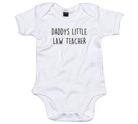 Law Teacher Baby Body Suit Daddys Little Newborn Babygrow White with Black Print 0-3 Months