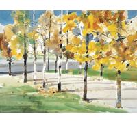 Law Wai Hin Autumn Tree Canvas, Multi-Colour, 60 x 80 cm