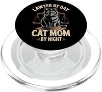 Law Women Justice Lawyer by Day Cat Mom by Night PopSockets PopGrip for MagSafe