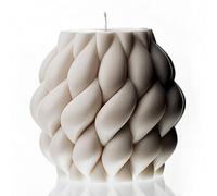 LAWA Knot Ball Candle - Large Beautiful Handmade Pillar Scented Soy Wax Elegant Bubble Aesthetic Candle Housewarming Gift Home Room Shelf Decor Idea White