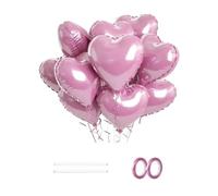 LAWALEISHE 10pcs Heart Shape Foil Balloon, Valentine's Day Love Balloon, 18 inch Balloon, Confession Decoration, Party Decoration Balloon, Wedding Balloon (Pink)