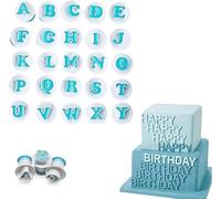 LAWALEISHE 26 PCS Alphabet Cookie Cutter, Cake Decorating Alphabet Letter Stamps, Fondant Alphabet Letter Cutters, Icing Cutters, A-Z for Baking Pie Wedding Birthday Christmas Party Cake Decoration