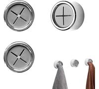 LAWALEISHE 3 Pcs Tea Towel Holders,Self-Adhesive Towel Holders,Tea Towel Clips,Round Wall Mounted Kitchen Hooks,Push in Suction Hand Towel Holder Set,No Drilling Required
