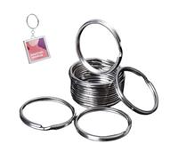 LAWALEISHE 30pcs Round Key Rings,25MM Metal Key Chain Ring,Keyring Loop Round Key Chain,Silver Split Rings Keychains,Key Ring Connector,Key Ring Hoop Dog Tag for Car Keys Crafting and DIY Arts