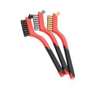 LAWALEISHE 3Pcs Wire Brush Set,Stainless Steel Carbon Brass Nylon Wire Scrubbing Brushes,for Rust,Dirt,Welding Slag & Paint with Deep Cleaning in Holes