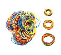 LAWALEISHE 600pcs Multicolor Elastic Bands, Heavy Duty Rubber Bands, 3 Sizes, Stretchable, Reusable for School, Home, Office, Crafts, DIY