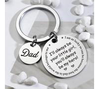 LAWALEISHE Dad keyring Father's Day Gift from Daughter, Dad and Daughter Keyring,Birthday Christmas Gifts - I'll Always Be Your Little Girl, You Will Always Be My Hero Keychain