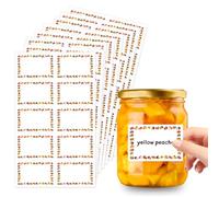 LAWALEISHE Jam Labels for Jars, 100 Pcs Self Adhesive Jam Jar Labels, Waterproof Food Easy Peel Off Jam Jar Label with Easy Write Surface for Kitchen Food Bottle Preserves Containers(40x 60mm) (100)