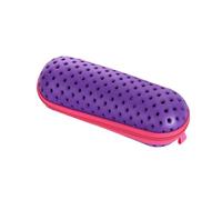 LAWALEISHE Swimming Goggle Storage Case - EVA Material, Ideal for Swimmers on the Go with Drainage & Ventilation Holes and Secure Zipper Closure for Goggle Protection (Purple)
