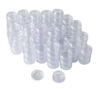 Lawei 108 Pcs Empty Cosmetics Container Pots 3Gram Transparent Plastic Travel Mini Jars with Clear Screw Lids for Cream Lotion Eye Shadow Nails Powder