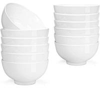Lawei 12 Pcs Porcelain Dessert Bowls 300ml Cereal Bowl Small White Bowl Sets Serving Bowls for Dessert Ice Cream Salad Fruit Snacks, 11.5cm