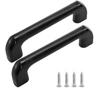 Lawei 2 Pack RV Grab Handles, Aluminium Alloy Safety Handle Bars, Black Door Pull Handle for Camper, Trailer, Boat, Garage, Bathroom, Automotive Entry Door Assist Bar for Indoor and Outdoor