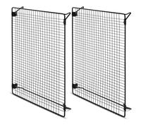 Lawei 2 Pcs Cooling Rack Tray Stackable with Collapsible Folding Legs Oven Safe Baking Accessories for Cooking Roasting Drying Grilling - 44 x 30 x 5 cm, Black