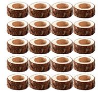 Lawei 20 Pack Wooden Tealight Candle Holder, Wood Votive Tealight Holder Tealight Candlestick for Wedding Party Birthday Holiday Decoration