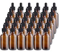 Lawei 30 Pcs Amber Glass Bottles with Glass Eye Dropper Pipettes Dropper Bottles for Essential Oils Perfumes Aromatherapy Chemistry Lab Chemicals - 60ml