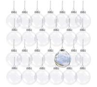 Lawei 30 Pcs Clear Plastic Fillable Ball Clear Plastic Fillable Christmas Baubles Reusable DIY Ornament Balls for DIY Craft Projects Christmas Tree Wedding Party Decor - 8 cm