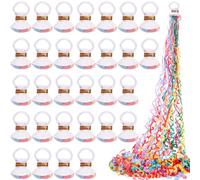 Lawei 30 Pieces No Mess Streamers, Colorful Hand Throw Confetti Poppers, Romantic White Streamer Popper Paper Crackers for Birthday, Wedding, Graduation, Opening Celebrations, Party Favors