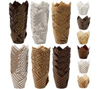 Lawei 300 Pieces Tulip Muffin Cupcake Liner Tulip Baking Paper Cups Muffin Liners Wrappers for Weddings, Birthdays, Baby Showers