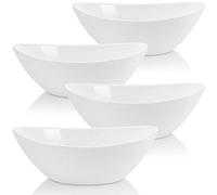 Lawei 4 Pack 9" Porcelain Serving Bowls, 36 Oz Oval Ceramic Mixing Bowls, Large Serving Dishes for Salads, Spaghetti, Dessert, Veggie, Potatoes and Fruits, Side Dishes, Microwave & Dishwasher Safe