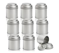 Lawei 6 Pack Tea Tins Canister with Airtight Double Lids, 8 OZ Round Tin Can Box, Small Kitchen Canisters Containers for Storage Tea, Coffee, Sugar, Loose Leaf, Candy, Herbs and Spices, Silver