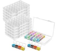 Lawei Pack of 10 Diamond Embroidery Box Diamond Painting Storage Boxes, Sorting Boxes Each with 28 Compartment, Accessories Plastic Storage Box for Small Items, Nails, Beads, Jewellery