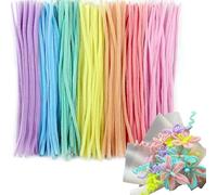 Lawen Creative 400 Pieces Pipe Cleaners in 7 Macaroon Colours DIY Craft Cartoon Chenille Wires 6 mm x 30 cm