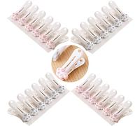 Lawen Creative Cute Cat Paw Soft Bite Clothes Peg, Sturdy Clip (Pack of 24, Grey/Pink)