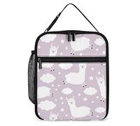 Lawenp Alpaca Llama Jumping Lunch Box Reusable Lunch Bag for Men Women Work Insulated Small Cute Cartoon Animal Lunchbox for Unisex Adult Work Picnic