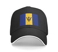 Lawenp Classic Baseball Barbados Flag Caps Unisexblack Outdoor Baseball Sandwich Barbados Flag Hats