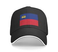 Lawenp Classic Baseball Lichtenstein Flag Caps Unisexblack Washed Baseball Sandwich Lichtenstein Flag Hats