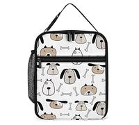 Lawenp Cute Dog Lunch Box Reusable Lunch Bag for Men Women Work Insulated Small Bones Pet Lunchbox for Unisex Adult Work Picnic