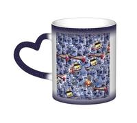 Lawenp Grizzly Bear and The Lemmings Tabodi Coffee Mug, 11oz - Magicas Color Changing Cups Great Gift for Kids and Adults - Ceramic Blue