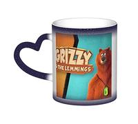 Lawenp Grizzly Bear and The Lemmings Tabodi Print Coffee Mug Heat Changing, Color Change Ceramic Funny Heat Sensitive Tea Cup 11 oz Gift Best Blue