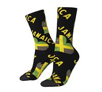 Lawenp I Love Jamaica Jamaican Flag Heart Socks, Funny Novelty Crew Socks Gift for Men Women Teen