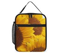 Lawenp Insulated Lunch Box Autumn Sunflowers Portable Lunch Bag Western Country Theme Reusable Small Cooler Lunchbox for Men Women Picnic Travel