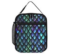 Lawenp Insulated Lunch Box Blue Purple Dragon Scales Lunch Cooler Bag Reusable Thermal Meal Container Tote for Work Travel Picnic