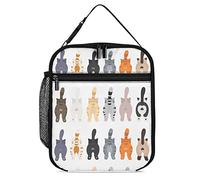 Lawenp Insulated Lunch Box Colorful Cute Cats Butts Lunch Cooler Bag Funny Pets Reusable Thermal Meal Container Tote for Work Travel Picnic