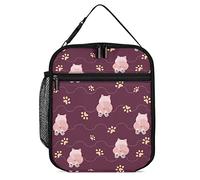 Lawenp Insulated Lunch Box Cute Cat Butt Portable Lunch Bag Golden Cat Paws Reusable Small Cooler Lunchbox for Work Picnic Travel
