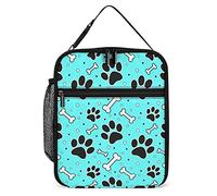 Lawenp Insulated Lunch Box Dog Bones Small Lunch Bag Puppy Paws Thermal Reusable Work Lunch Cooler for Men Women Office