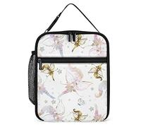 Lawenp Insulated Lunch Box Watercolor Butterfly Portable Lunch Bag Cute Fairies Reusable Small Cooler Lunchbox for Men Women Work Office Picnic Travel