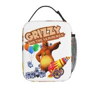Lawenp Lunch Box Grizzy and The Lemmings for Men Women Tote Insulated Cooler Bags Reusable Lunch Box for College Work Office Picnic
