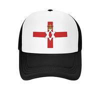 Lawenp Mesh Breathable Adjustable Baseball Northern Ireland Flag Cap for Men WomenBlack Trucker Northern Ireland Flag Hat