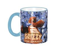 Lawenp Mug for Grizzy and The Lemmings 3D Sculpted Ceramic Coffee Mug Tea Cup - Bone China Mug - 330ml