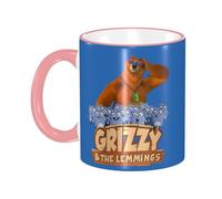 Lawenp Mug for Grizzy and The Lemmings 3D Sculpted Ceramic Coffee Mug Tea Cup - Bone China Mug - 330ml
