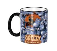 Lawenp Mug for Grizzy and The Lemmings Coffee Mug Print Double-Sided White Ceramic Mug Tea Cup for Christmas Holiday - 11 oz