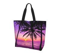 Lawenp Palm Trees at Sunset Tote Bag With Handles Reusable Tote Bag For Women Teacher Mother As Gifts Washable