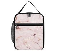 Lawenp Pink Rose Gold Marble Lunch Box Reusable Lunch Bag for Men Women Work Insulated Small Abstractid Art Lunchbox for Unisex Adult Work Picnic
